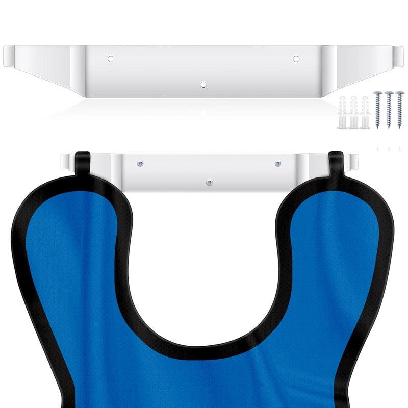 Otoolling 1 Pcs X-Ray Apron Hanger 15 x 2 Inch White Stainless Steel Coated Apron Rack Wall Mount for X-Ray Radiation - Image 1